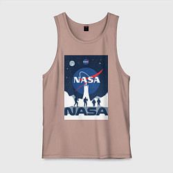 Майка мужская хлопок NASA открытия, цвет: пыльно-розовый
