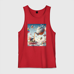 Мужская майка Чаепитие крылатого слона - психоделика