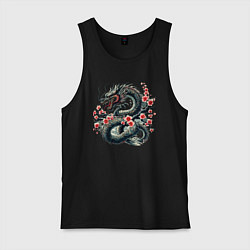 Мужская майка Japanese dragon and sakura - irezumi