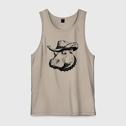 Мужская майка Бегемот ковбой