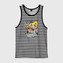 Майка мужская хлопок Юньли, цвет: черная тельняшка