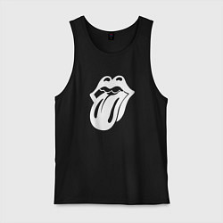 Майка мужская хлопок Rolling Stones - white logo, цвет: черный