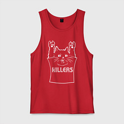 Майка мужская хлопок The Killers - cat rock, цвет: красный