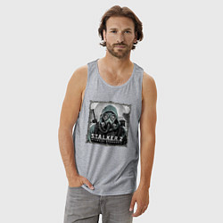 Майка мужская хлопок Stalker 2 heart of Chornobyl radiation 2, цвет: меланж — фото 2