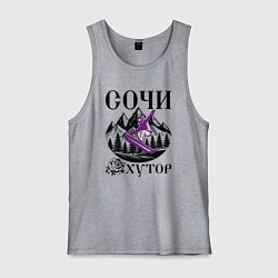 Майка мужская хлопок Сочи роза хутор, цвет: меланж