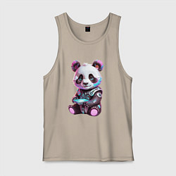 Мужская майка Funny panda - cyberpunk fantasy