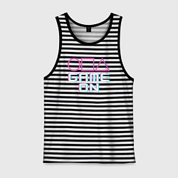 Майка мужская хлопок Squid game on, цвет: черная тельняшка