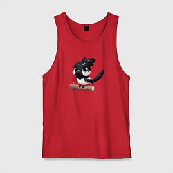 Мужская майка Милая сорока на ветке