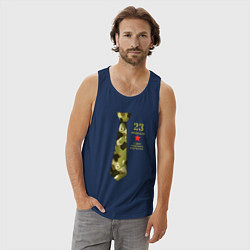 Майка мужская хлопок С Днём защитника Отечества - с галстуком, цвет: тёмно-синий — фото 2