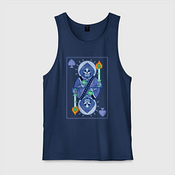 Майка мужская хлопок Игральная карта смерть со свечой, цвет: тёмно-синий