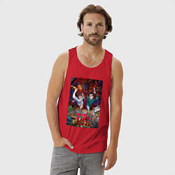 Майка мужская хлопок Дандадан: Момо и Кэн, цвет: красный — фото 2