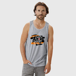 Майка мужская хлопок С Днём Победы - георгиевская лента, цвет: меланж — фото 2