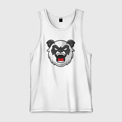 Майка мужская хлопок Angry panda, цвет: белый