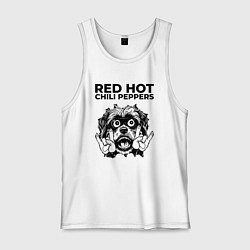 Майка мужская хлопок Red Hot Chili Peppers - rock dog, цвет: белый