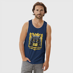 Майка мужская хлопок Ночной посланник-сова, цвет: тёмно-синий — фото 2