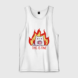 Мужская майка Cat - this is fine