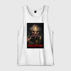 Майка мужская хлопок Хищник - рык, цвет: белый