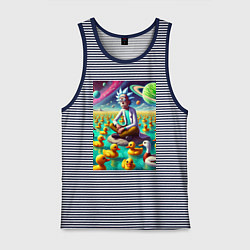 Мужская майка Рик Санчес медитирует на утиной планете - нейроарт