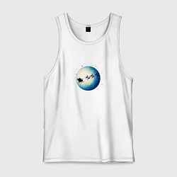 Мужская майка Санта на оленях - светлый