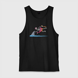 Мужская майка Скелет и акула