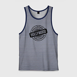 Майка мужская хлопок Hollywood vibe, цвет: синяя тельняшка