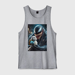 Мужская майка Venom and funny kitten with backpack