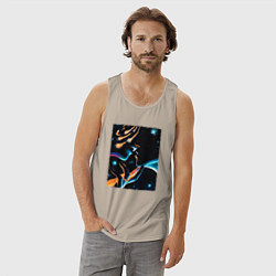 Майка мужская хлопок Ты моя вселенная, цвет: миндальный — фото 2