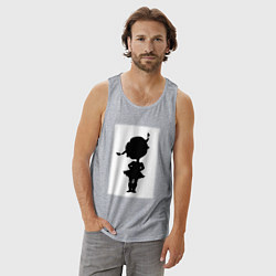 Майка мужская хлопок Силуэт поцелуй она - для пары, цвет: меланж — фото 2