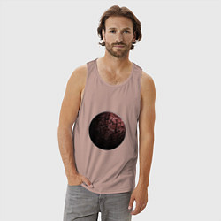 Майка мужская хлопок Планета арт, красная, цвет: пыльно-розовый — фото 2