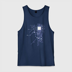 Майка мужская хлопок Сердце хакера, цвет: тёмно-синий