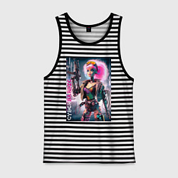 Мужская майка Cyber Barbie with gun - ai art