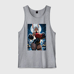 Майка мужская хлопок Мирко из Моя геройская академия в неофициальном ко, цвет: меланж