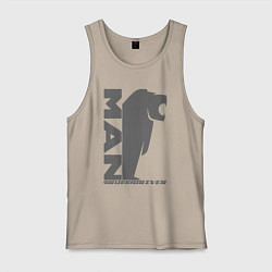 Мужская майка MAN дальнобойщик серый логотип