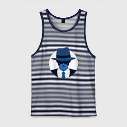 Мужская майка Детектив в шляпе синий