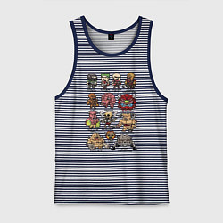 Майка мужская хлопок Doom demons, цвет: синяя тельняшка