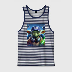 Мужская майка Прикольный Йода с наушниками - прикол