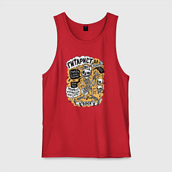 Мужская майка Рокабильный скелет играет на гитаре