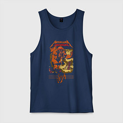 Майка мужская хлопок Metallica - octopus monster, цвет: тёмно-синий