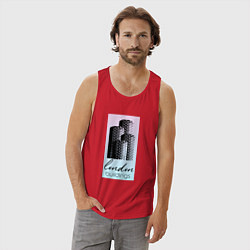 Майка мужская хлопок Строения Лондона, цвет: красный — фото 2