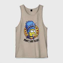 Мужская майка Мардж Симпсон на фоне пиццы - панк жив