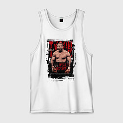 Майка мужская хлопок Майк Тайсон мировой бокс, цвет: белый