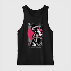 Майка мужская хлопок Клинок рассекающий демонов - самурай, цвет: черный