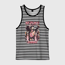 Майка мужская хлопок Клинок рассекающий демонов Nezuko Kamado, цвет: черная тельняшка