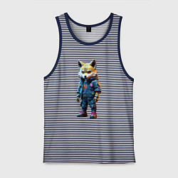 Мужская майка Уличный лисёнок - нейроарт