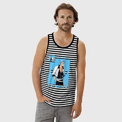 Майка мужская хлопок Блич Grimmjow, цвет: черная тельняшка — фото 2