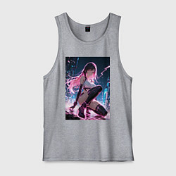 Майка мужская хлопок Тифа Локхарт из Final Fantasy VII в стиле киберпан, цвет: меланж