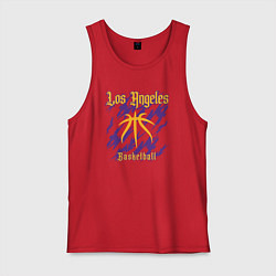 Майка мужская хлопок Basketball Lakers, цвет: красный