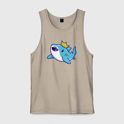 Майка мужская хлопок Королевская акула, цвет: миндальный