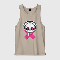 Мужская майка Череп в наушниках