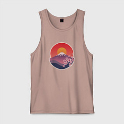 Мужская майка Гора Фудзи с сакурой